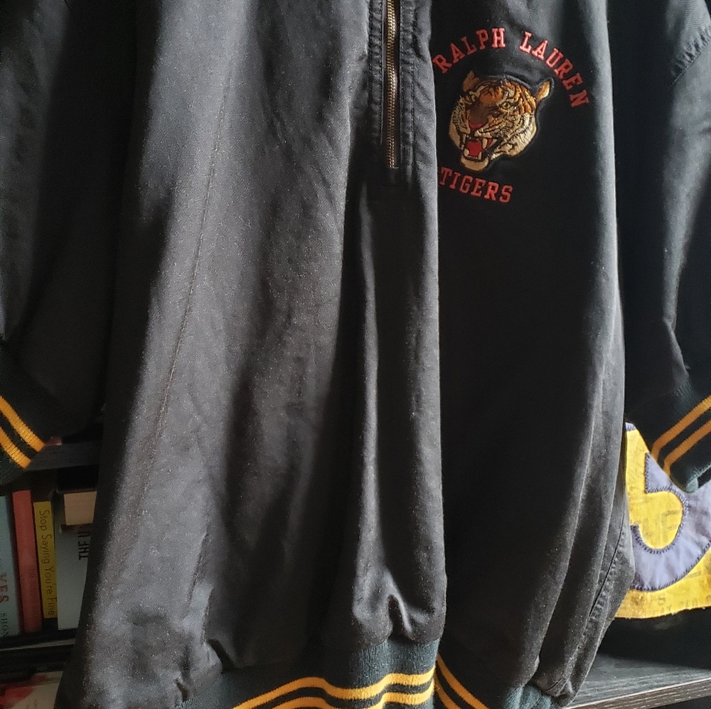 Vintage ralph lauren tigers 1/4 zip jersey top